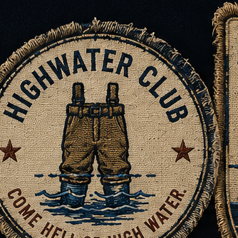 Highwater Club circular embroidered patch
